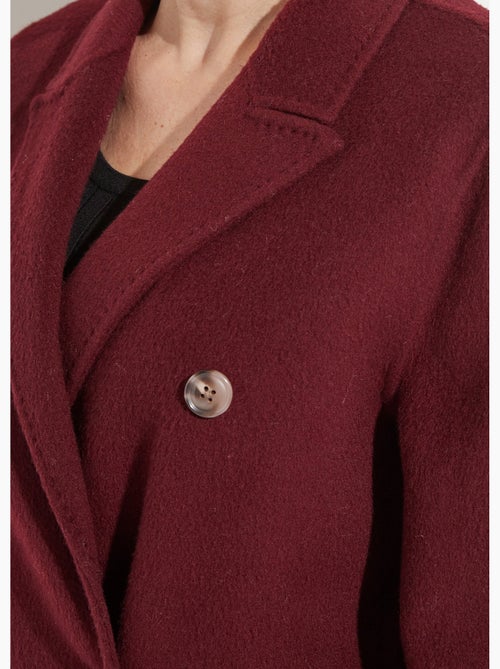 Abrigo largo de lana con cuello sastre - Afibel - Kiabi