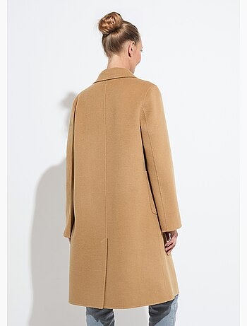 Abrigo largo de lana con cuello sastre