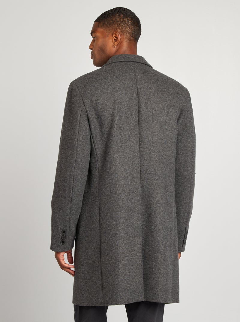 Abrigo largo de mezcla de lana GRIS - Kiabi