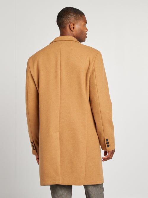 Abrigo largo de mezcla de lana - Kiabi