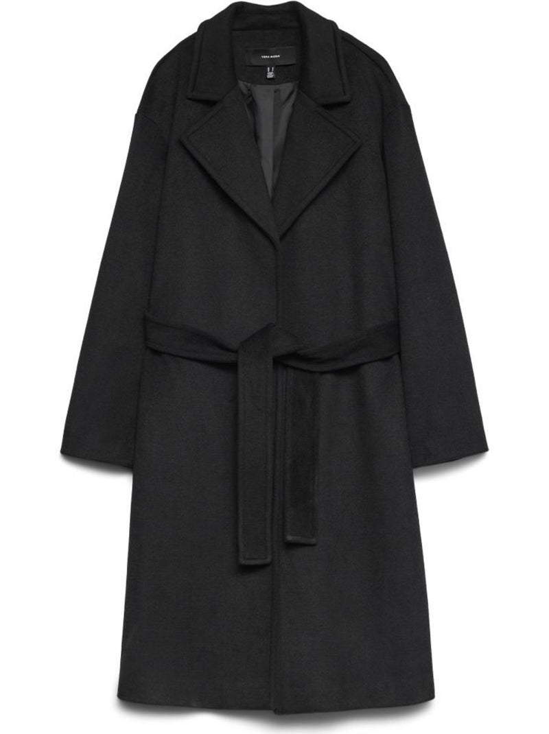 Abrigo Largo de Mujer Vero Moda con Cinturón Negro - Kiabi