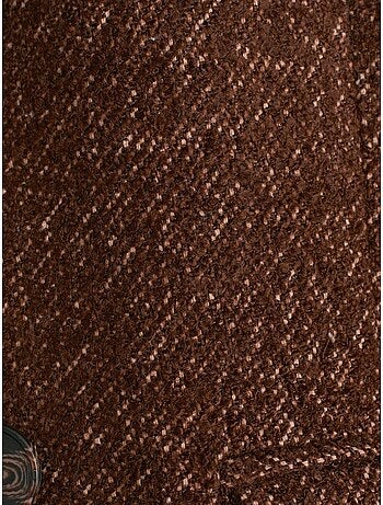 Abrigo largo de tweed texturizado