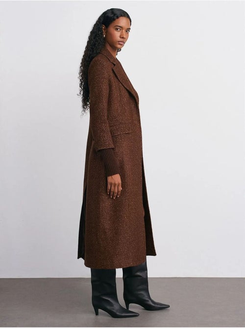 Abrigo largo de tweed texturizado - Kiabi Abrigo largo de tweed texturizado - Kiabi