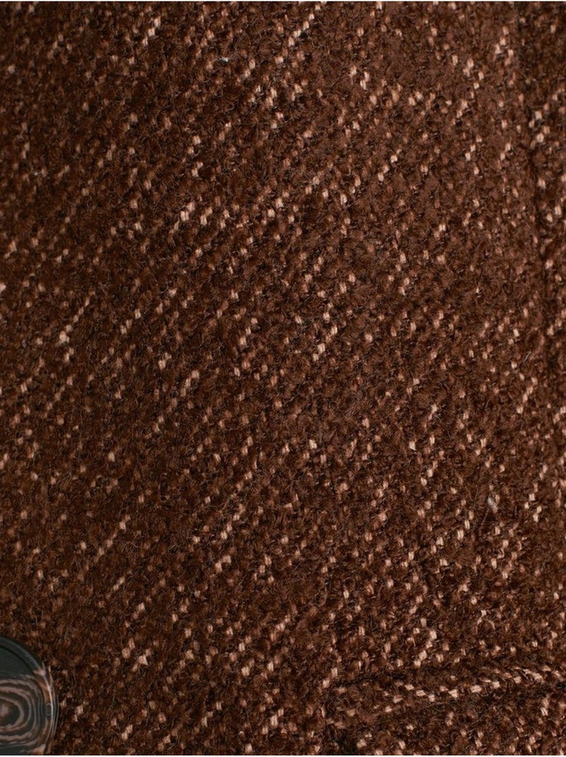 Abrigo largo de tweed texturizado Marrón - Kiabi