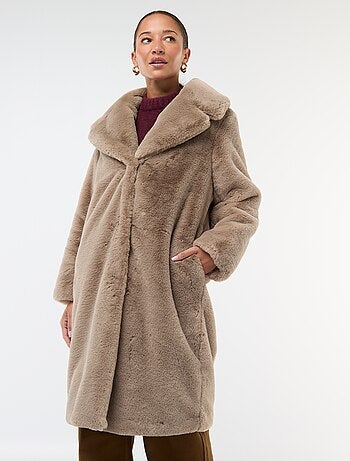 Abrigo largo efecto pelo