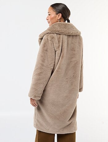 Abrigo largo efecto pelo