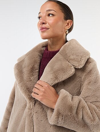 Abrigo largo efecto pelo