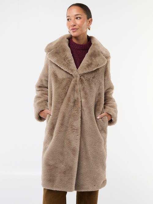 Abrigo largo efecto pelo - Kiabi