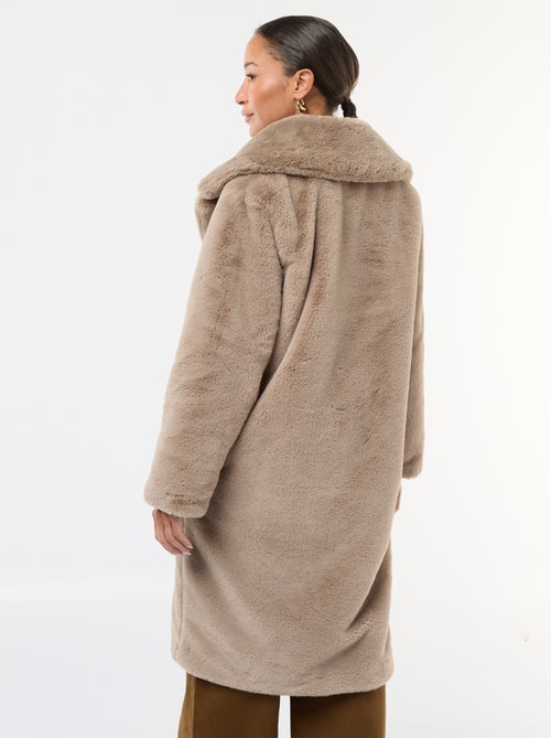 Abrigo largo efecto pelo - Kiabi