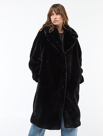 Abrigo largo efecto pelo