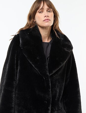 Abrigo largo efecto pelo