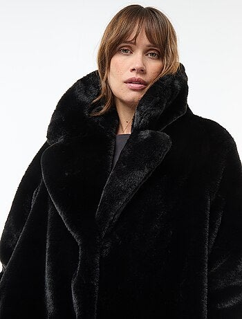 Abrigo largo efecto pelo