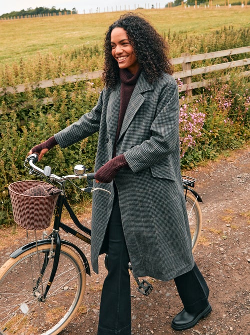 Abrigo largo estilo lanoso - Kiabi