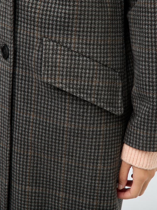 Abrigo largo estilo lanoso - Kiabi