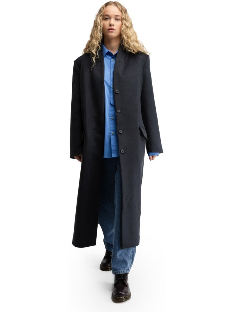 Abrigo largo lana mujer mujer glencoe-w Negro - Kiabi