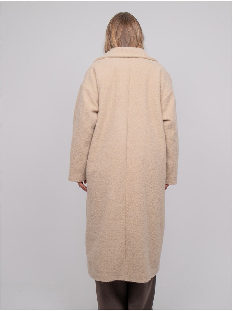 Abrigo largo oversize de punto bouclé uven Beige - Kiabi