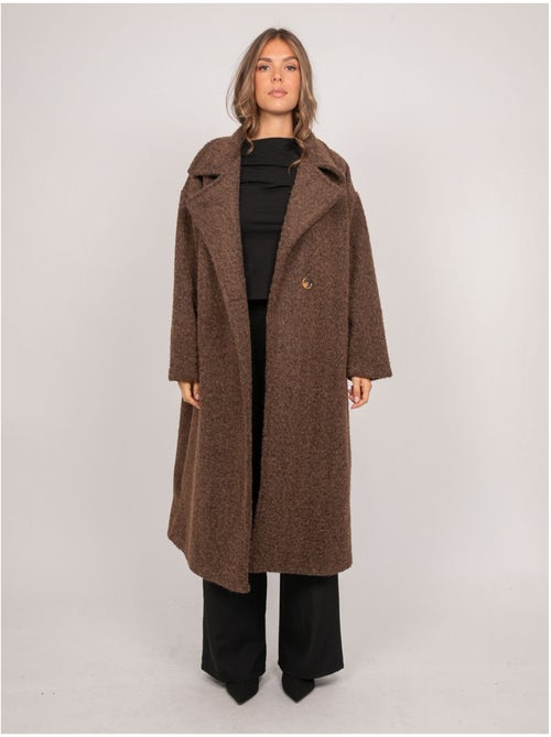 Abrigo largo oversize de punto bouclé uven - Kiabi Abrigo largo oversize de punto bouclé uven - Kiabi