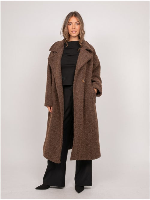 Abrigo largo oversize de punto bouclé uven - Kiabi Abrigo largo oversize de punto bouclé uven - Kiabi