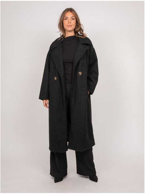 Abrigo largo oversize de punto bouclé uven - Kiabi Abrigo largo oversize de punto bouclé uven - Kiabi