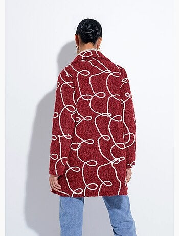 Abrigo largo y elegante de lana hervida estilo guisante - Afibel