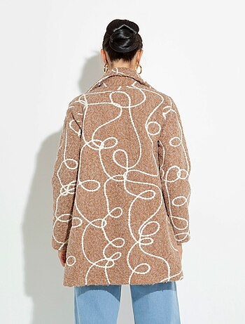 Abrigo largo y elegante de lana hervida estilo guisante