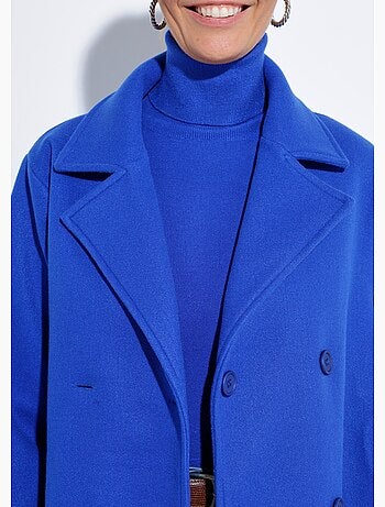 Abrigo largo y liso estilo paño de lana - Afibel