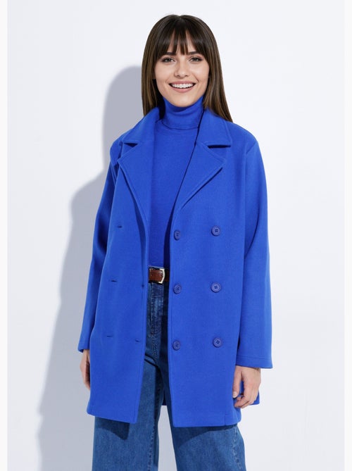 Abrigo largo y liso estilo paño de lana - Afibel - Kiabi