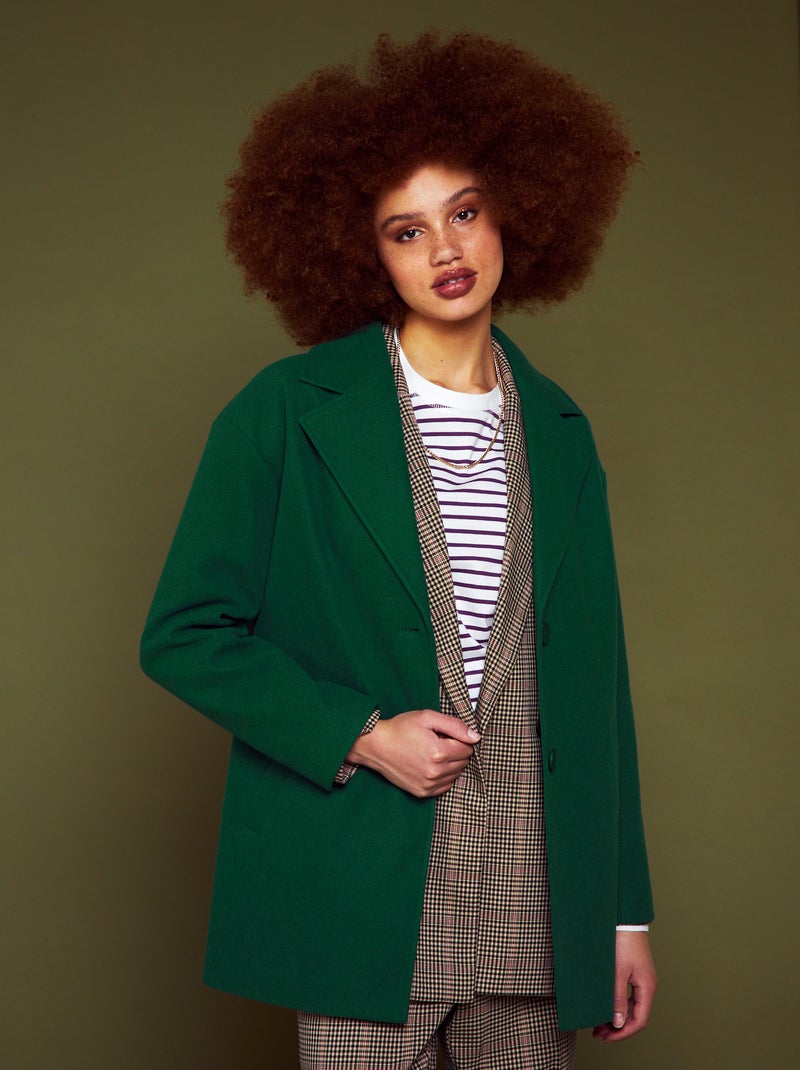 Abrigo midi Verde - Kiabi