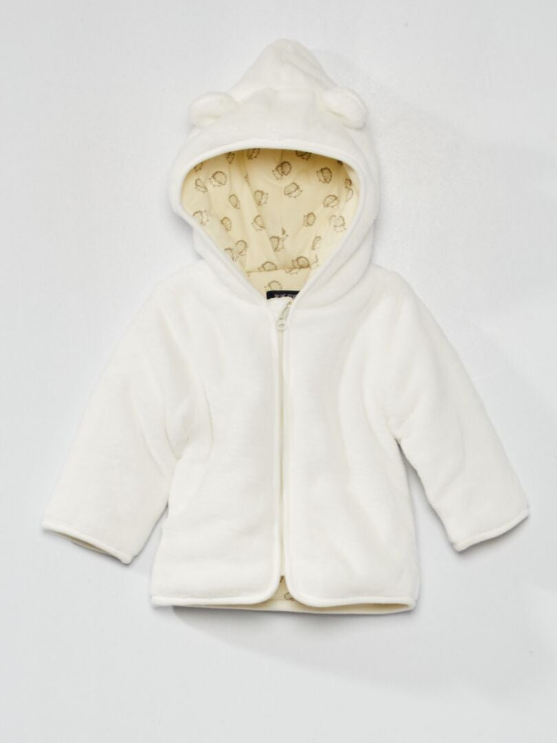 Abrigo polar con capucha crudo - Kiabi