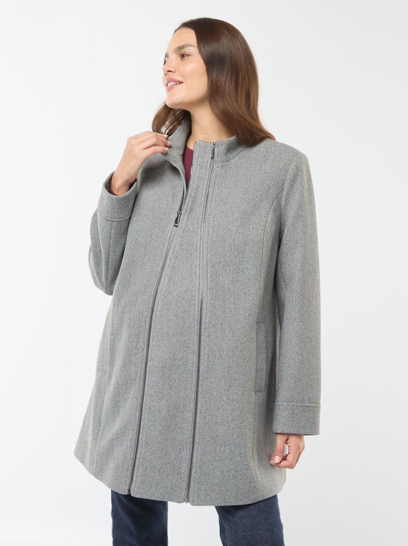 Abrigo premamá tipo lana Gris - Kiabi