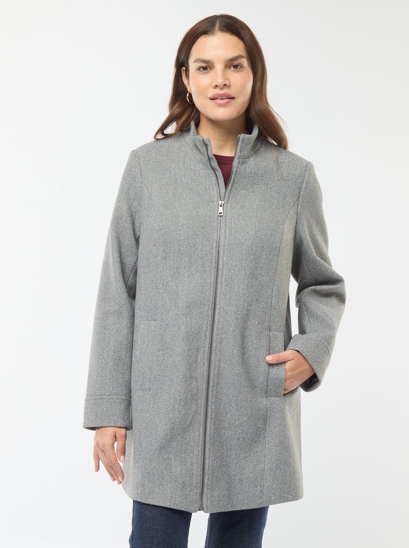 Abrigo premamá tipo lana Gris - Kiabi