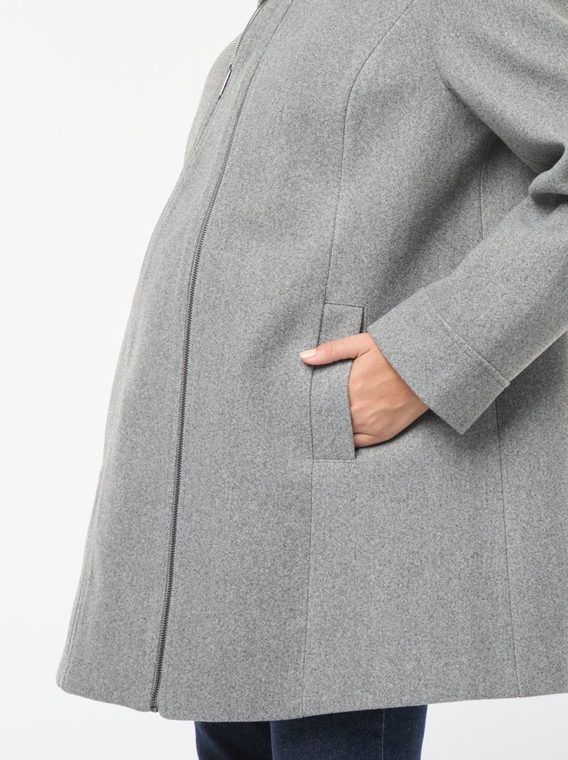 Abrigo premamá tipo lana Gris - Kiabi