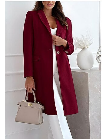 Abrigo recto abotonado Kebello