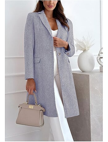 Abrigo recto abotonado Kebello