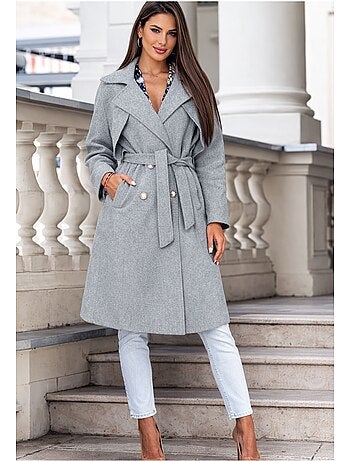 Abrigo recto abotonado Kebello