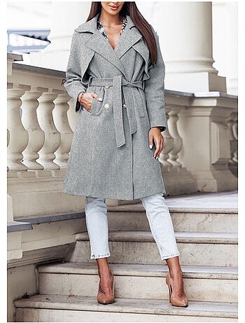 Abrigo recto abotonado Kebello