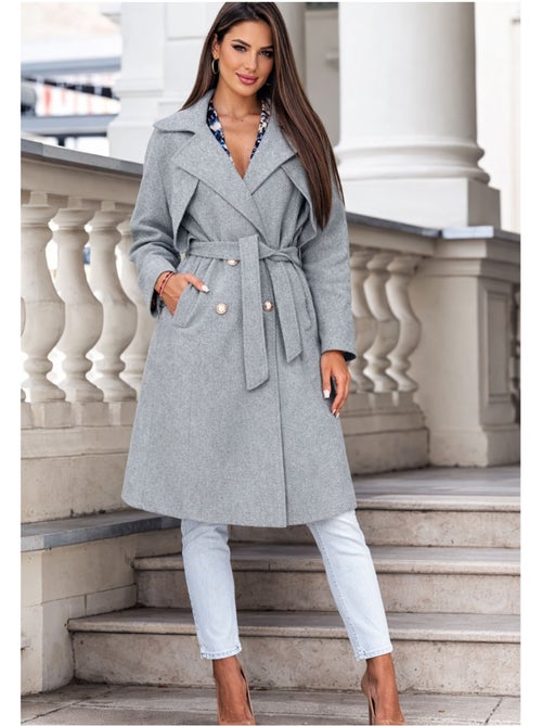 Abrigo recto abotonado Kebello - Kiabi