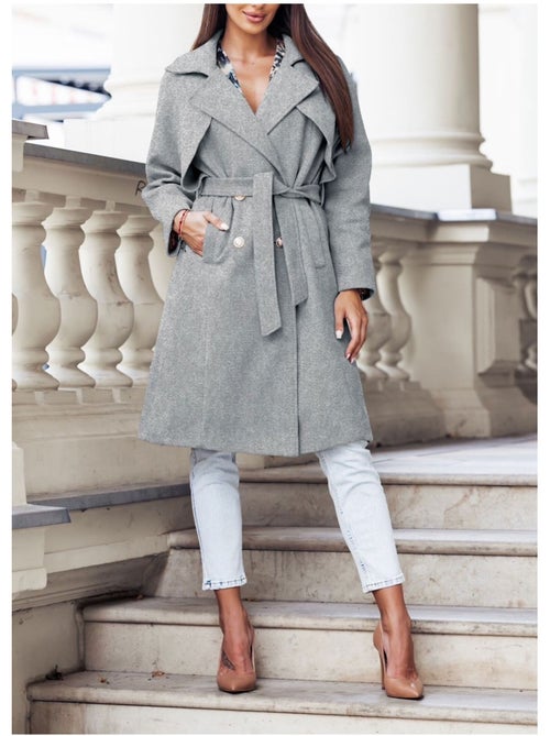 Abrigo recto abotonado Kebello - Kiabi