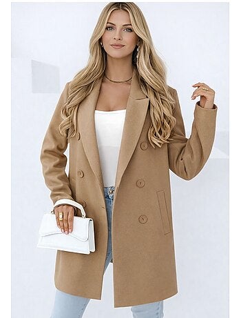 Abrigo recto abotonado Kebello