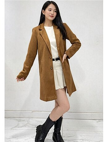 Abrigo recto abotonado Kebello
