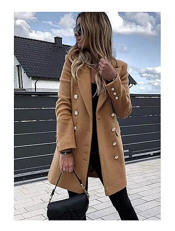 Abrigo recto abotonado Kebello