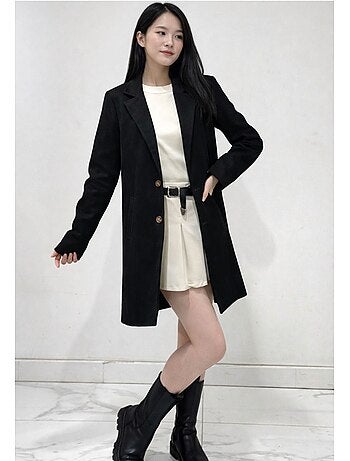 Abrigo recto abotonado Kebello