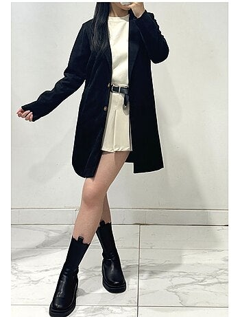 Abrigo recto abotonado Kebello