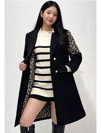 Abrigo recto abotonado Kebello