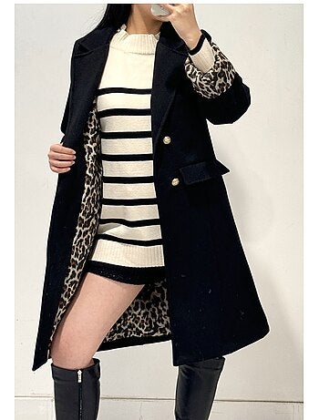 Abrigo recto abotonado Kebello