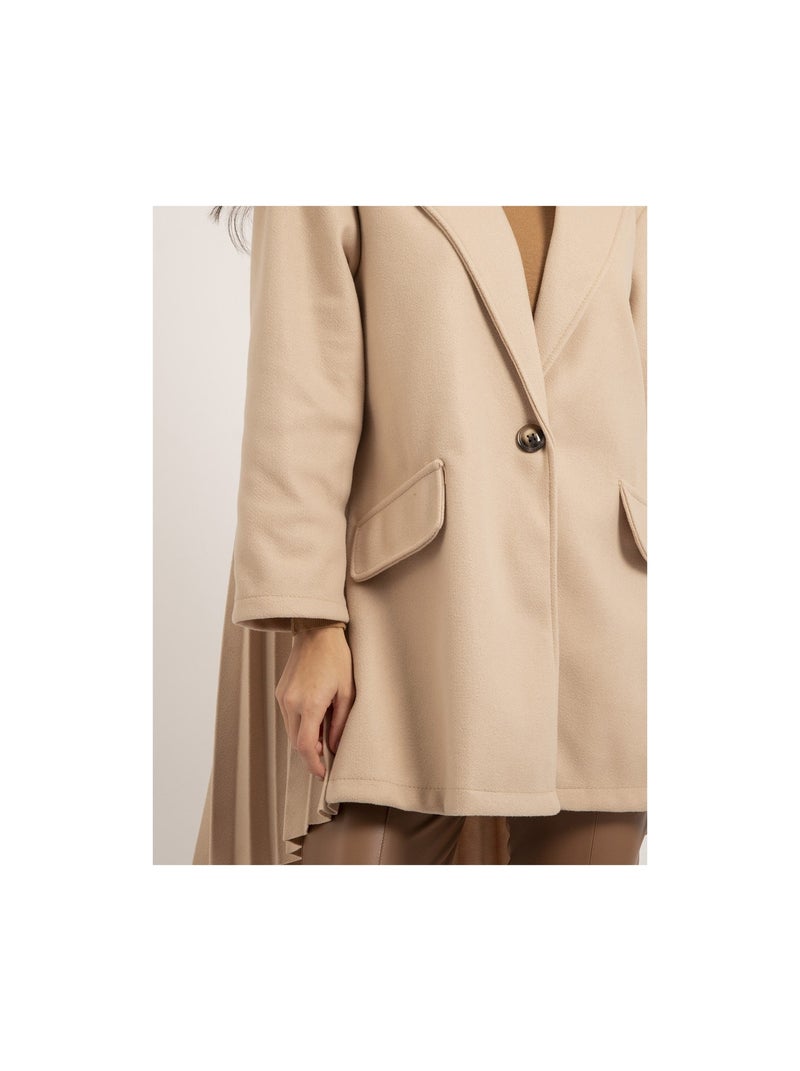 Abrigo semilargo plisado ulbad Beige - Kiabi