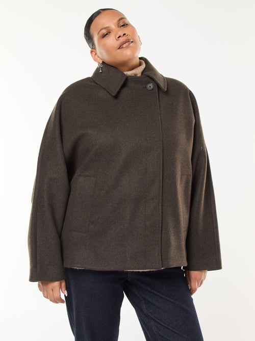 Abrigo tipo capa con efecto lana - Kiabi