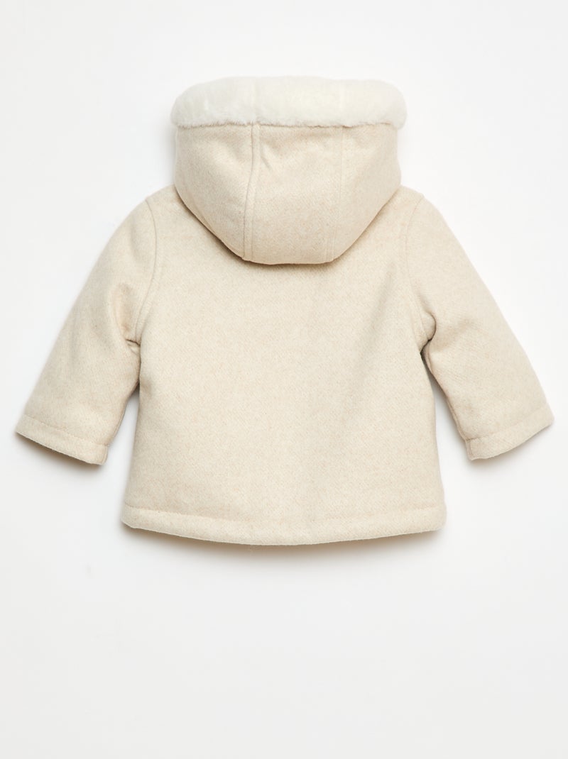 Abrigo tipo lana Beige - Kiabi