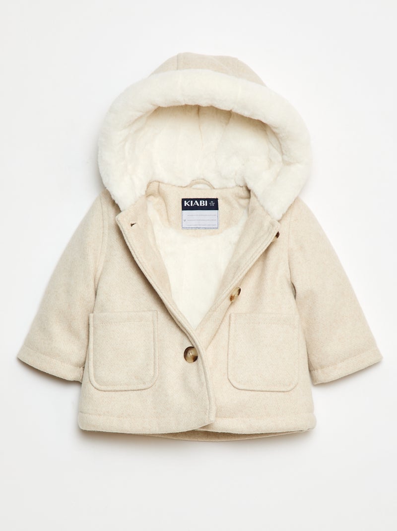 Abrigo tipo lana Beige - Kiabi