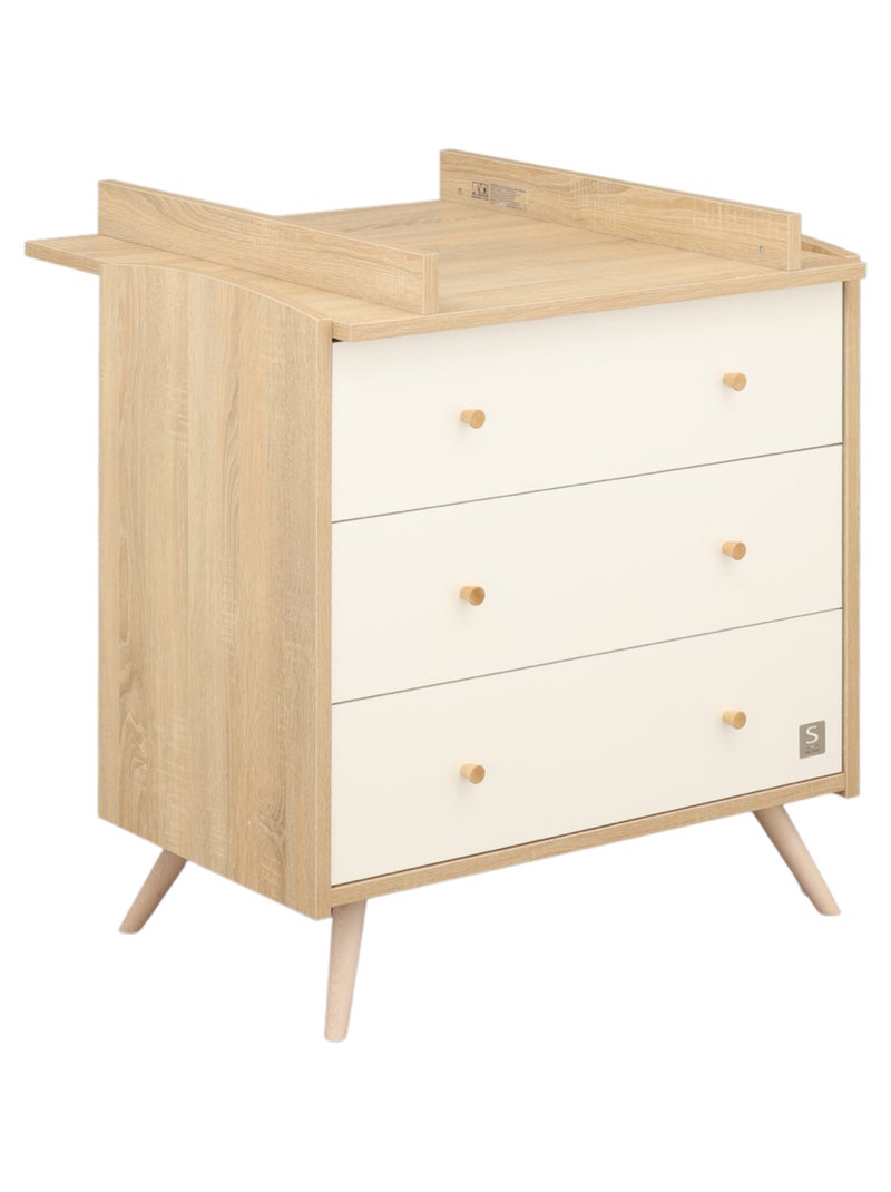Access guardería completa, cama de 120x60cm y cómoda - Roble - SAUTHON Blanco Marrón - Kiabi